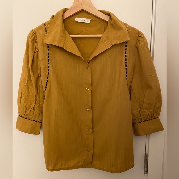 Mango Puff Sleeve Cotton Blouse - Picture 3 of 3